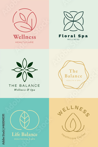 Healthcare center logo template vector set