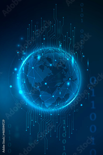 Futuristic global network technology vector