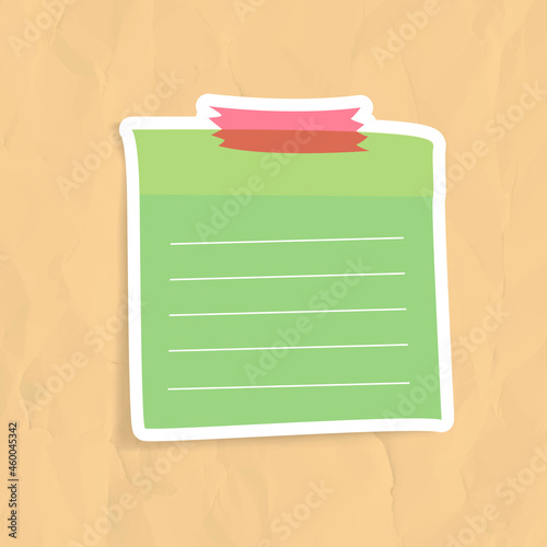 Green reminder note sticker vector