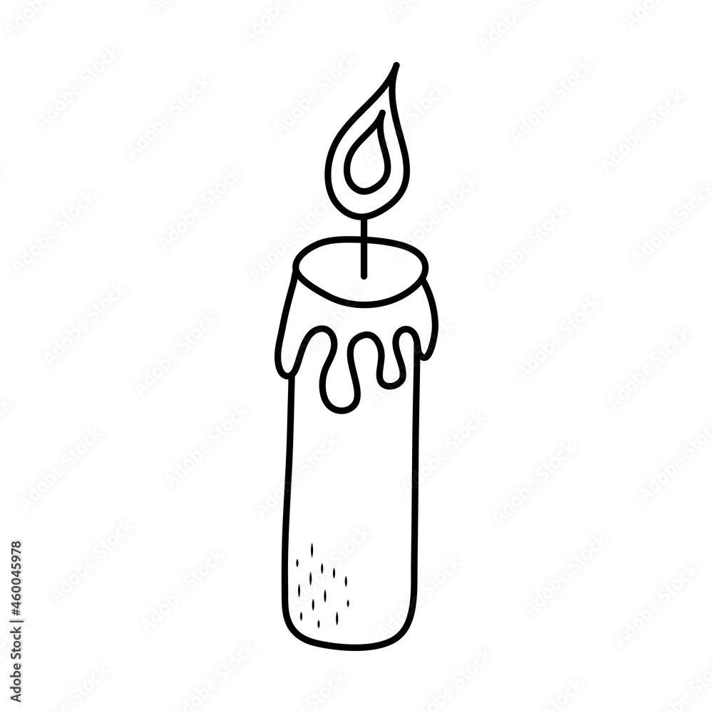 Halloween candle doodle element. Halloween candle doodle element.