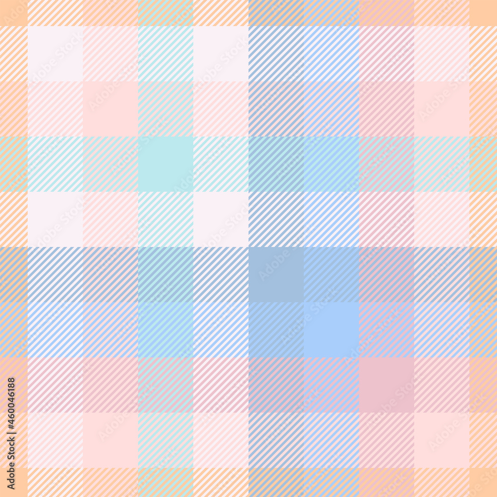 Seamless plaid check pattern in pale blue, pink and orange. Seamless plaid check pattern in pale blue, pink and orange.