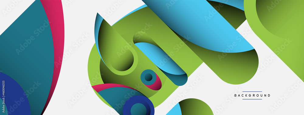 Abstract background. Minimal geometric circles and round style shapes with deep shadow effects. Trendy technology business template for wallpaper banner or background Abstract background. Minimal geometric circles and round style shapes with deep shadow effects. Trendy technology business template for wallpaper banner or background