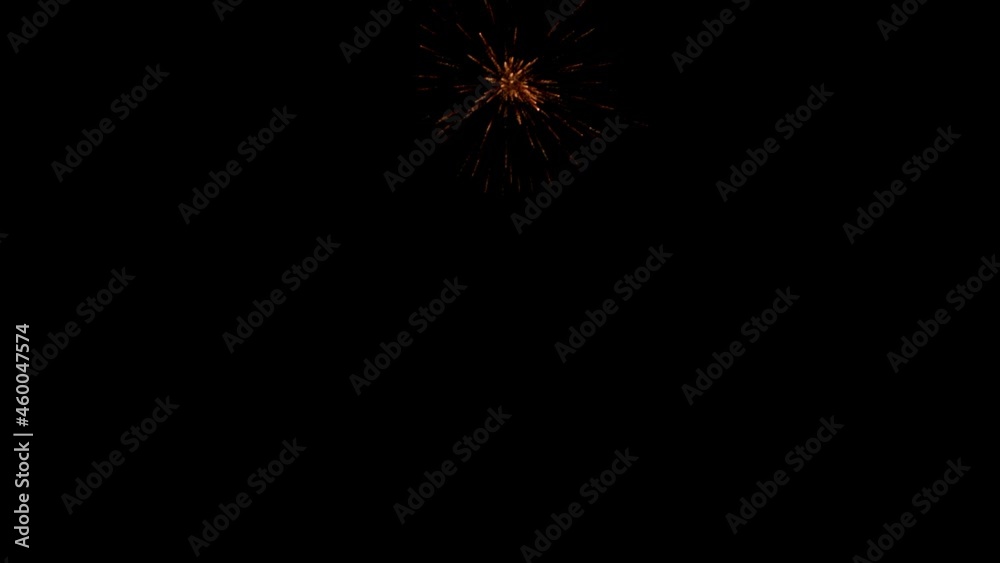 Super slow motion of fireworks explosion isolated on black background. Filmed on high speed cinema camera, 1000 fps. Super slow motion of fireworks explosion isolated on black background. Filmed on high speed cinema camera, 1000 fps.