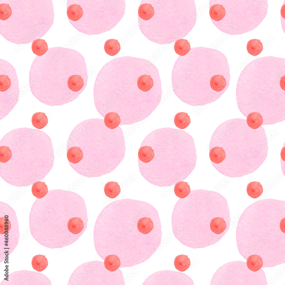 Watercolor seamless pattern with abstract shapes on isolated background.Polka dot print in doodle style.Design for wrapping paper,packaging,textiles,fabric,backdrop,wallpaper,scrapbook paper. Watercolor seamless pattern with abstract shapes on isolated background.Polka dot print in doodle style.Design for wrapping paper,packaging,textiles,fabric,backdrop,wallpaper,scrapbook paper.
