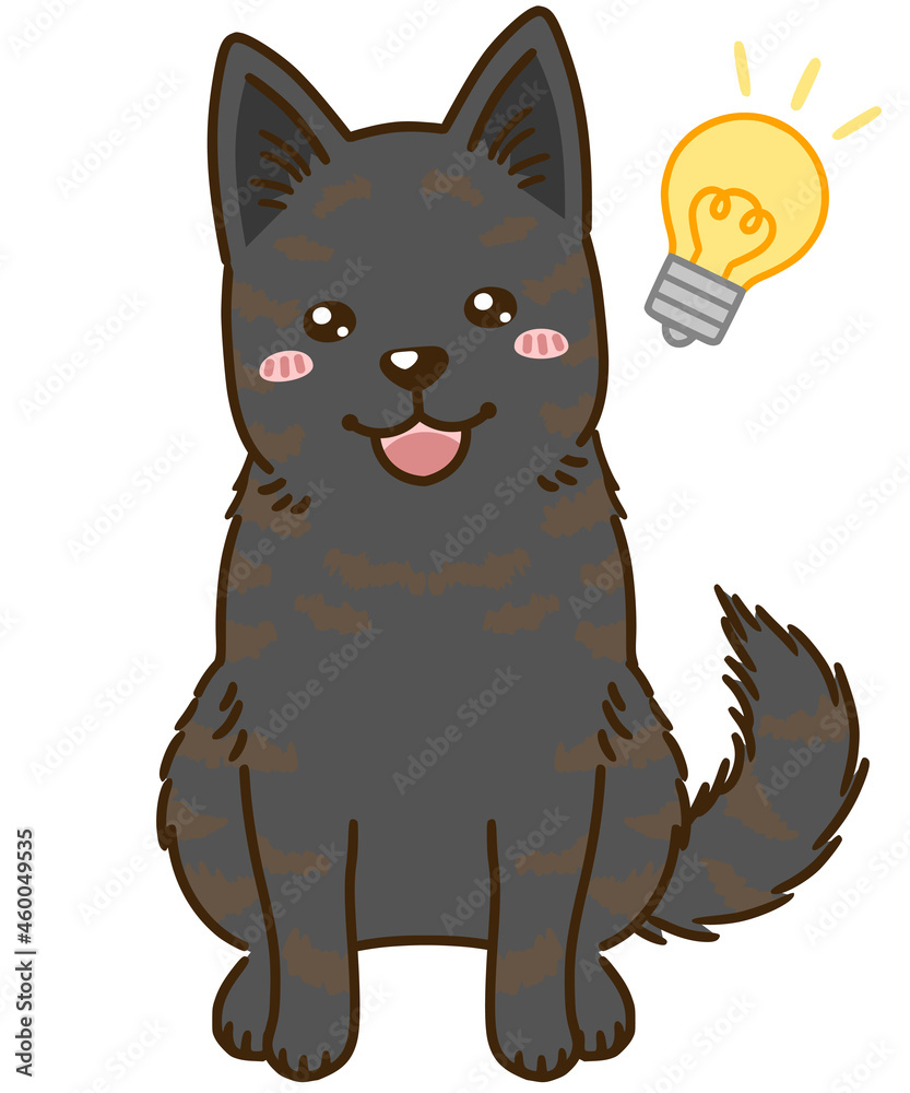 Obraz premium 思い付く甲斐犬（黒虎毛）