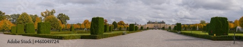 Photography Autumn view over the Drottningholm park with the castle a color full day in Stoc