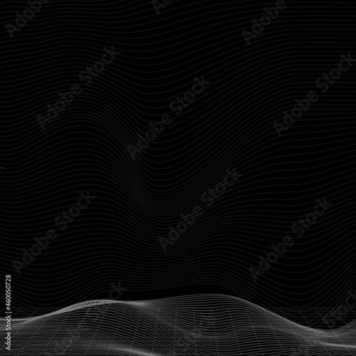 3D abstract wave pattern background vector