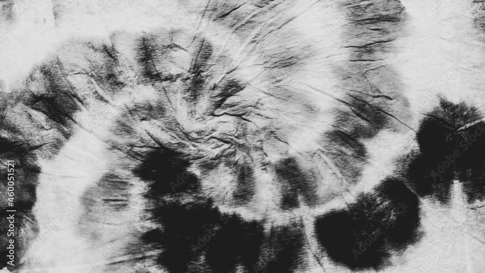 Gray Old Dirty Wall. Black Shibori Pattern. White Gray Old Dirty Wall. Black Shibori Pattern. White