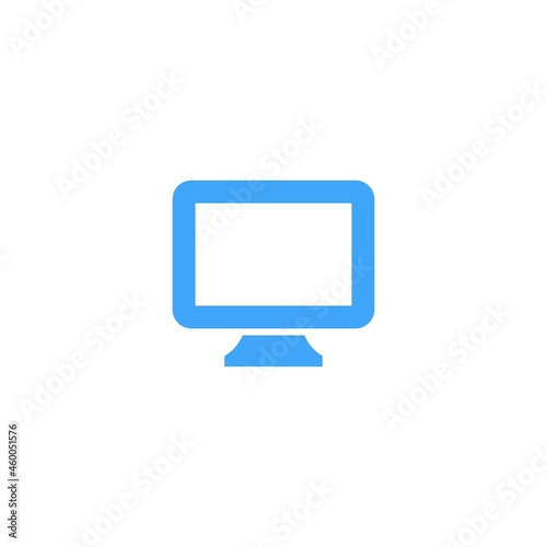 Computer icon pc desktop monitor screen display simple single pictogram flat icon style graphic design vector