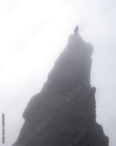 Ihla v Ostrve with climbers on the top - the rock monument in High Tatras mountains in Slovakia photo