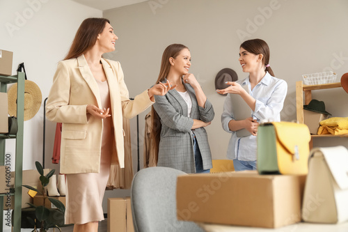 Female business owner and s...