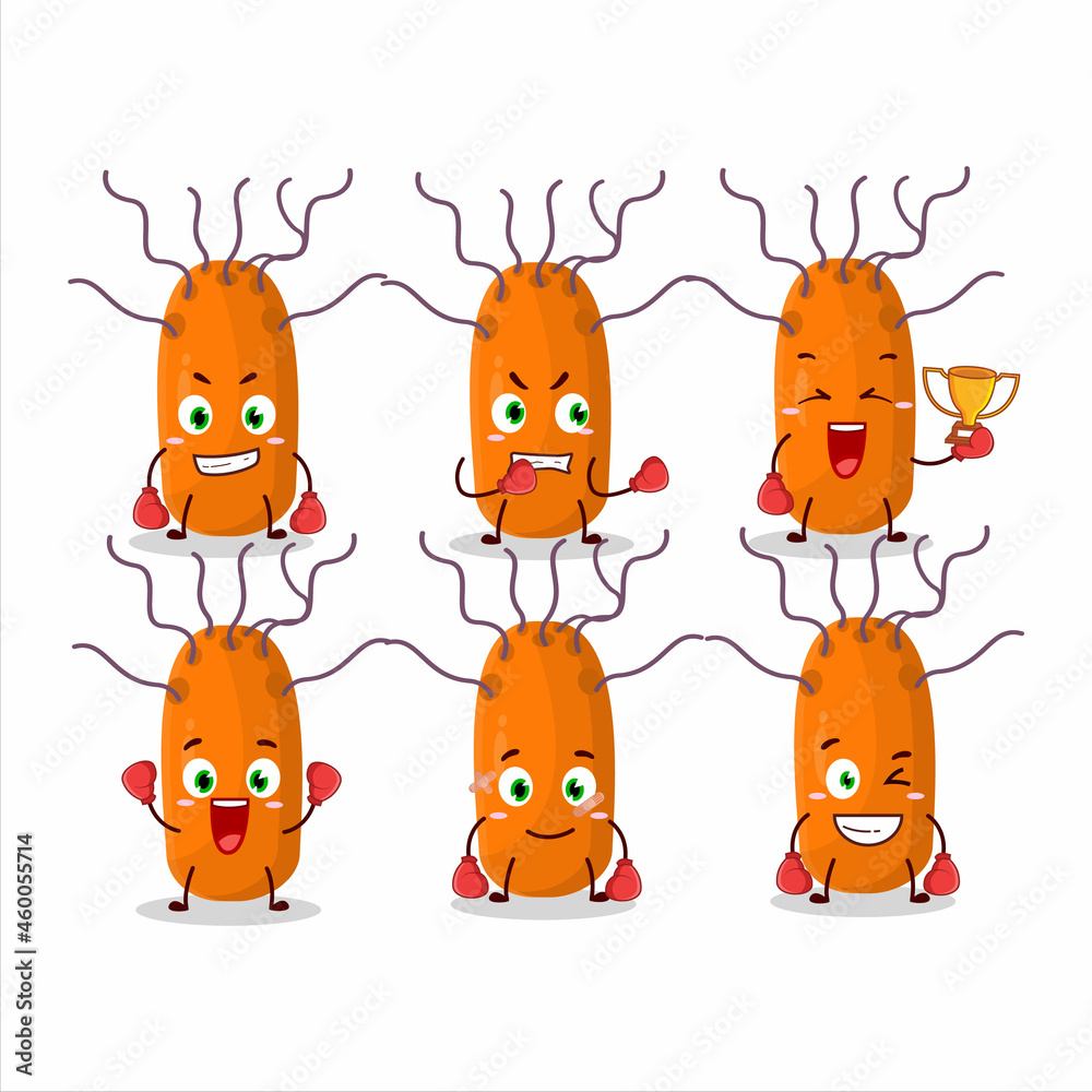 Naklejka premium A sporty duvinacovirus boxing athlete cartoon mascot design