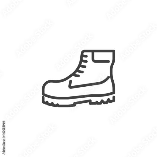 Work boots line icon photo