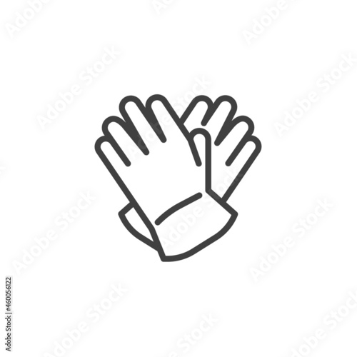 Safety gloves line icon photo