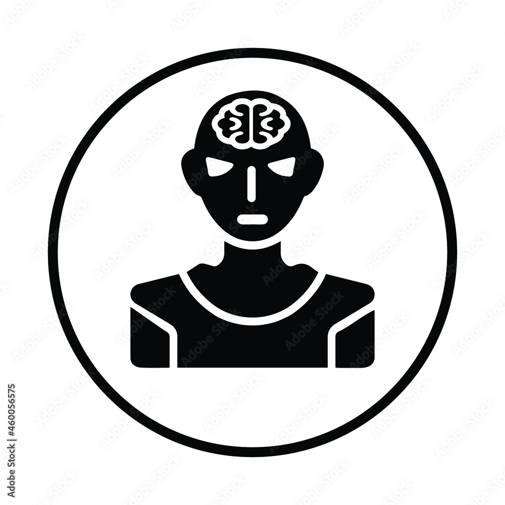 Robot, artificial icon. Black vector design. Robot, artificial icon. Black vector design.
