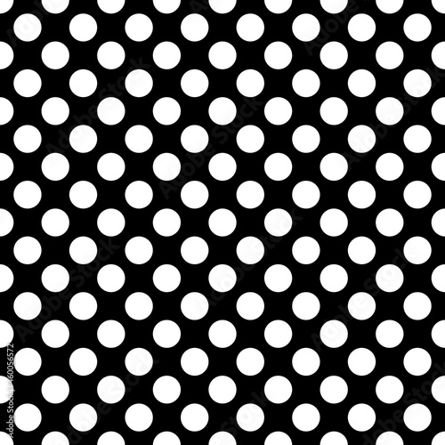 Seamless pattern vector with tile white polka dots on a black background