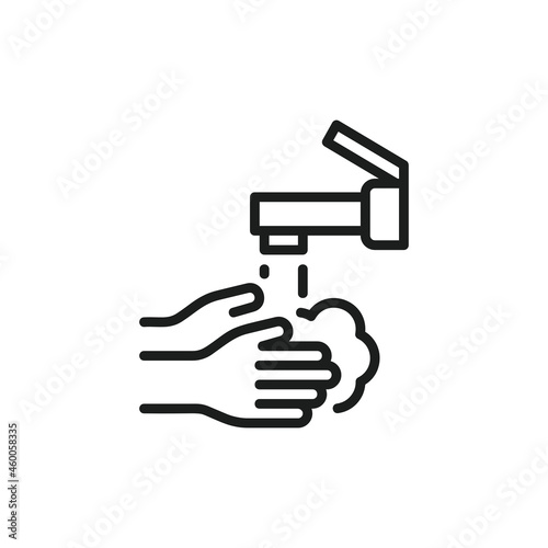 Washing hands to keep clean flat vector icon for websites.
