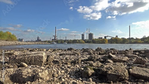 Steel company producing close to the river rhine in Germany photo