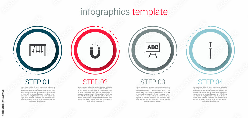 Set Pendulum, Magnet, Chalkboard and . Business infographic template. Vector Set Pendulum, Magnet, Chalkboard and . Business infographic template. Vector