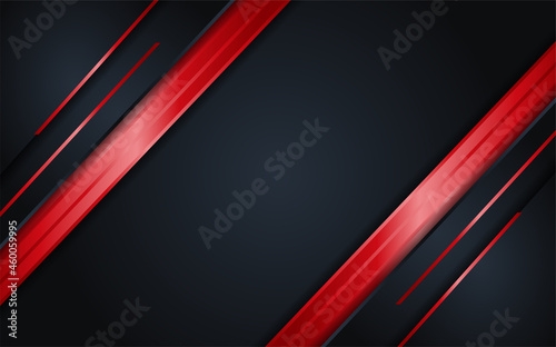 Abstract Dark Background with Simple Red Lines Element.