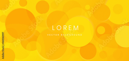 Abstract circles yellow and orange overlapping on yellow background.