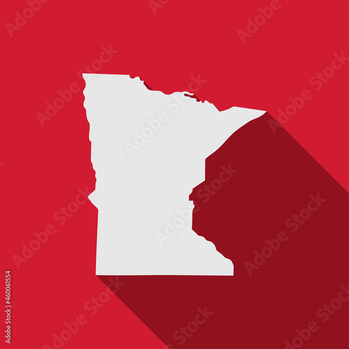 Minnesota state map with long shadow