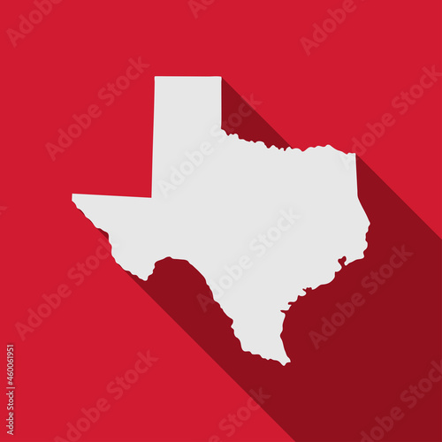 Texas state map with long shadow
