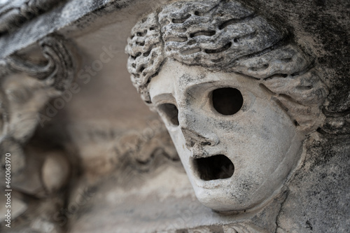 фотографія stone caryatid female on Greek temple