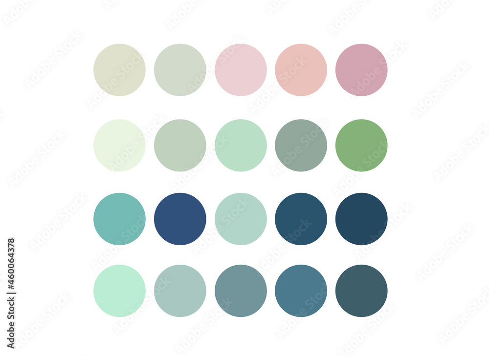 Highlights Covers. pastel pink, beige, blue and green palette.