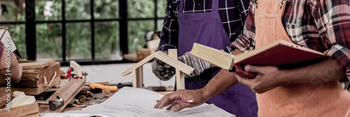 Slika na platnu professional carpenter man working with woodwork industry tool
