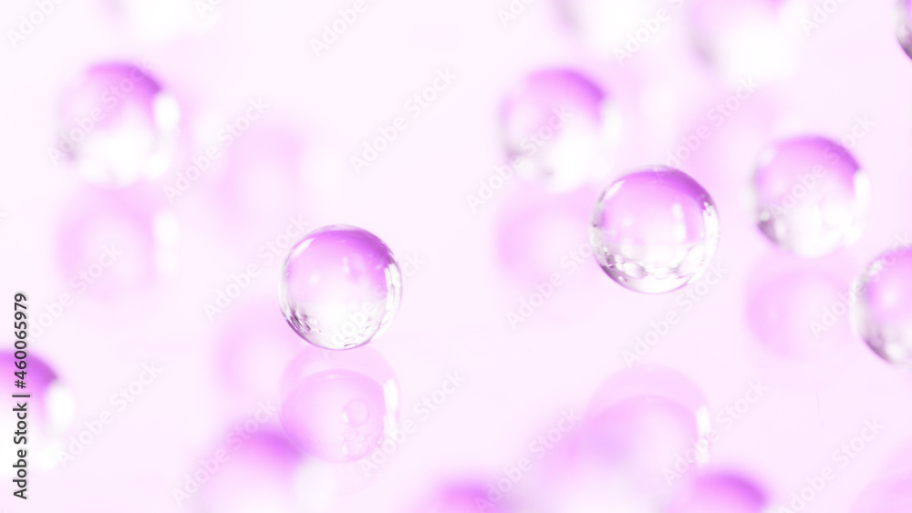 Macro shot of hydrogel balls in freeze motion.