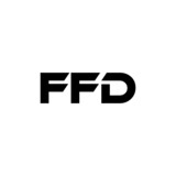 FFD letter logo design with white background in illustrator, vector logo modern alphabet font overlap style. calligraphy designs for logo, Poster, Invitation, etc.