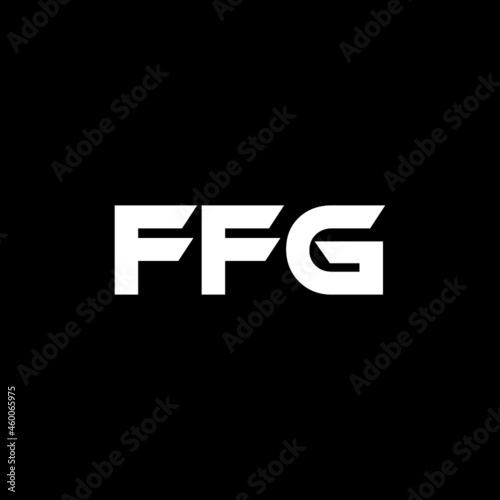 FFG letter logo design with black background in illustrator, vector logo modern alphabet font overlap style. calligraphy designs for logo, Poster, Invitation, etc.