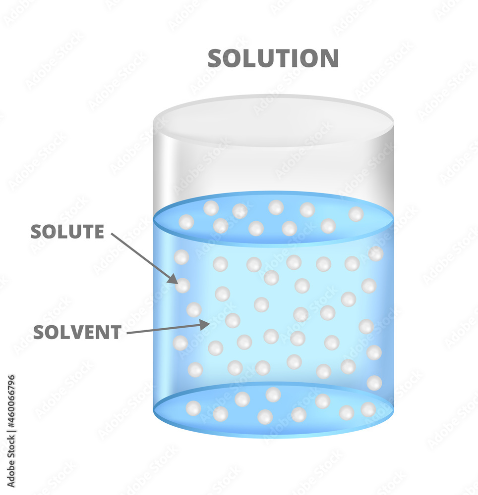 Vector scientific illustration of a solution isolated on white