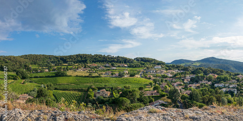 Fotografie Valley with typical provencal landscape from the famous Vaison la Romaine Proven