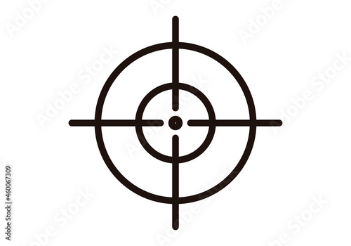 Icono negro de mira con objetivo en fondo blanco. photo
