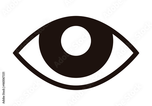 Icono negro de ojo abierto en fondo blanco.