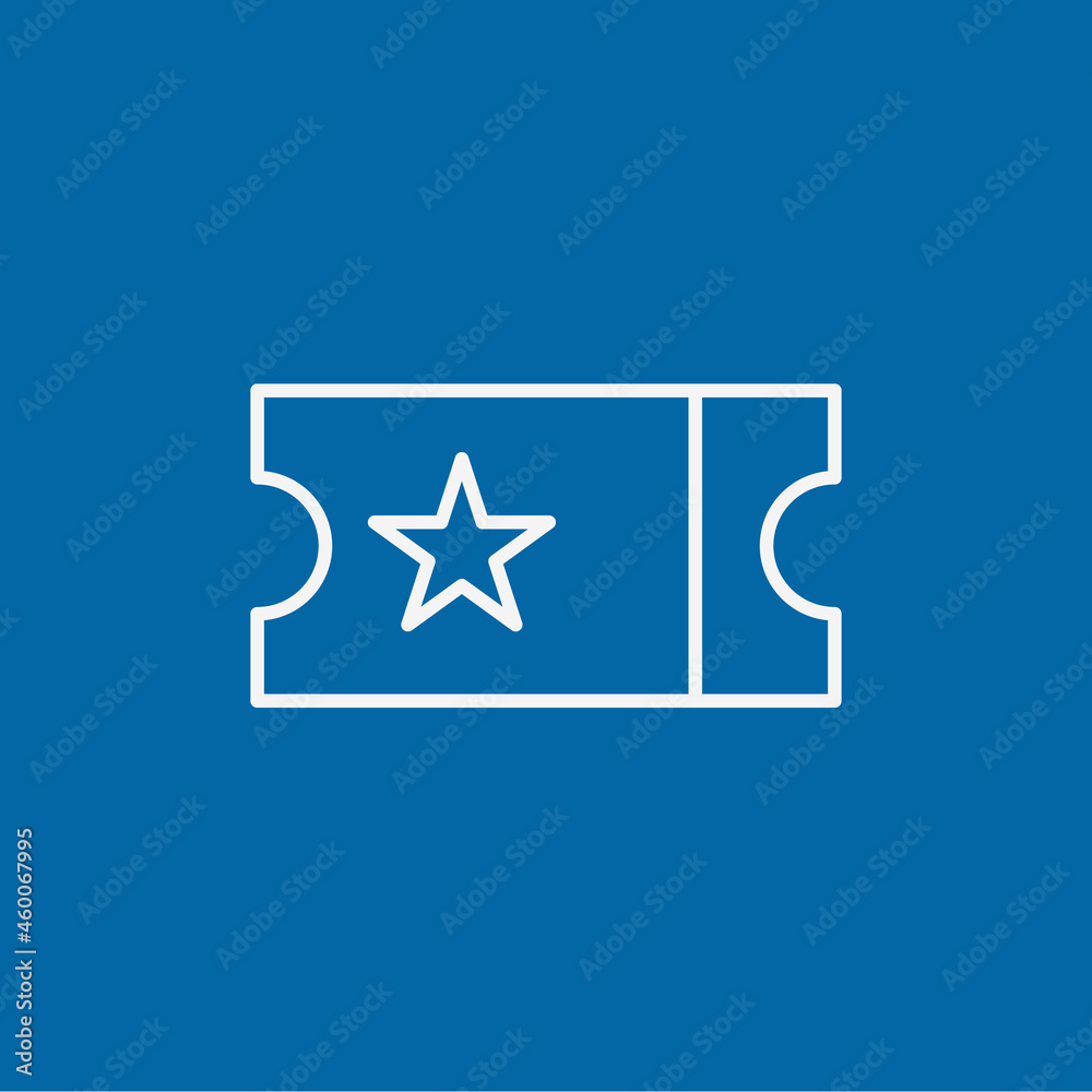 Cinema ticket line icon concept. Movie ducket outline stroke element. Watching film element. Editable stroke vector illustration Cinema ticket line icon concept. Movie ducket outline stroke element. Watching film element. Editable stroke vector illustration