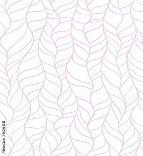 Hand drawn wavy lines. Abstract vector composition with optical illusions and volume. Geometric seamless pattern for printing on fabrics and paper. 