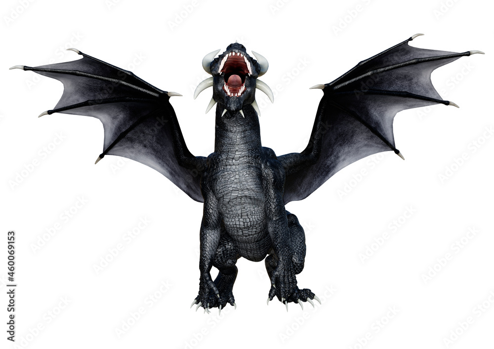 Fototapeta premium 3D Rendering Fairy Tale Dragon on White