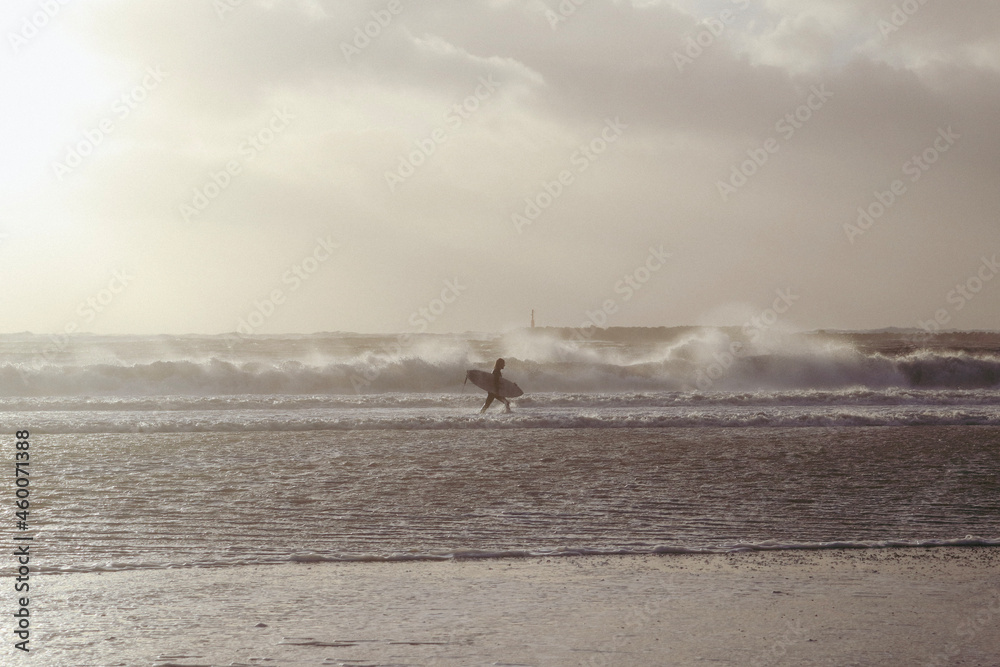 surfing stormy sea Hvide Sande Denmark