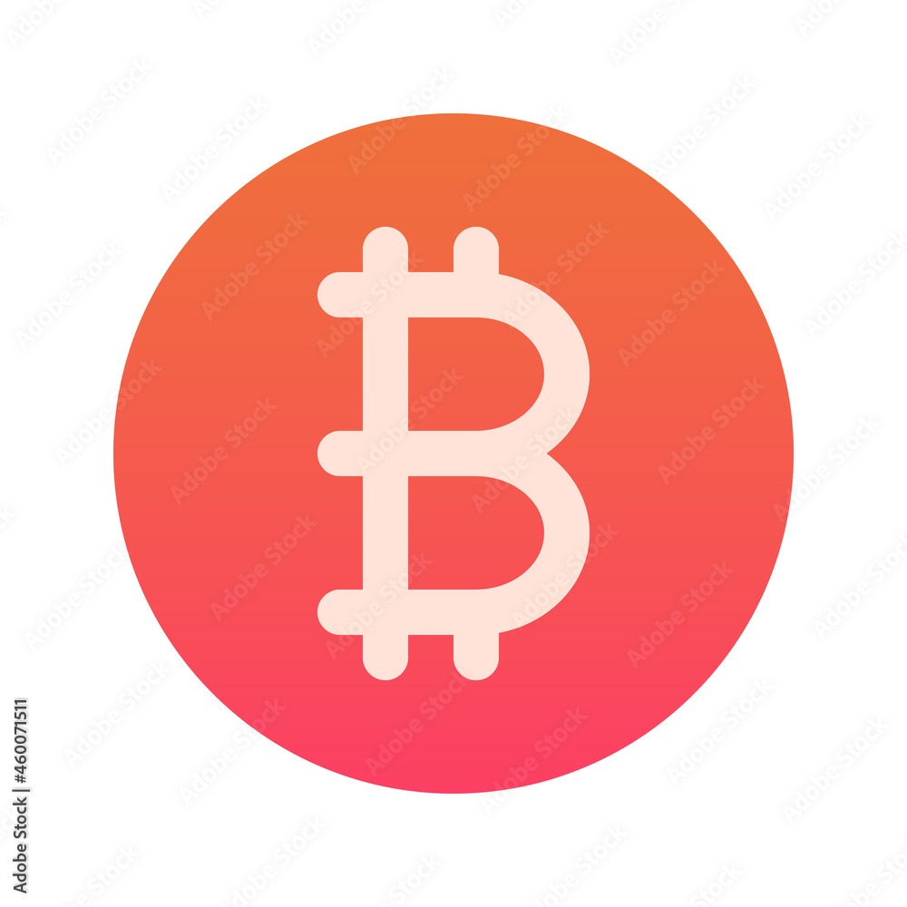 Illustration vector graphic icon of Bitcoin currency. Gradient Style Icon. Vector illustration isolated on white background. Perfect for website or application design. Illustration vector graphic icon of Bitcoin currency. Gradient Style Icon. Vector illustration isolated on white background. Perfect for website or application design.