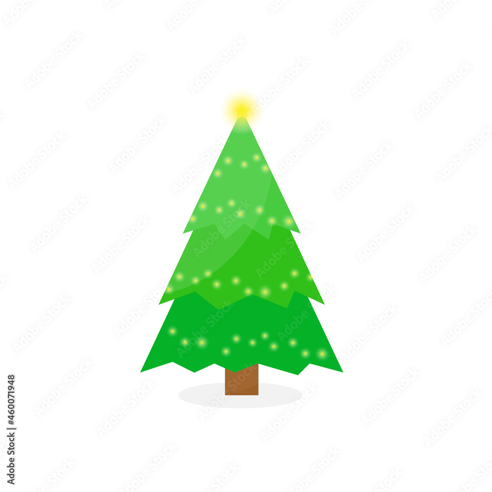 This is a Christmas tree with decorations on a white background. This is a Christmas tree with decorations on a white background.