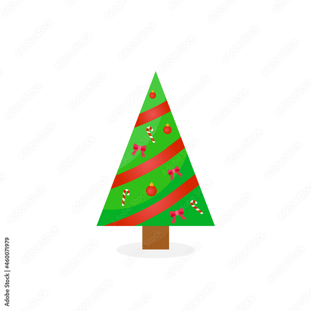 Fototapeta premium This is a Christmas tree with decorations on a white background.
