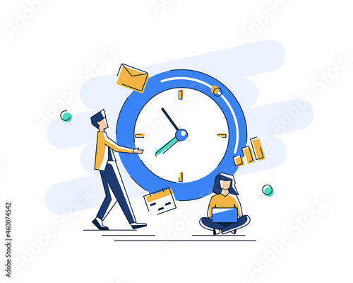 alarm clock rings on white background, concept of work time management, quick reaction awakening