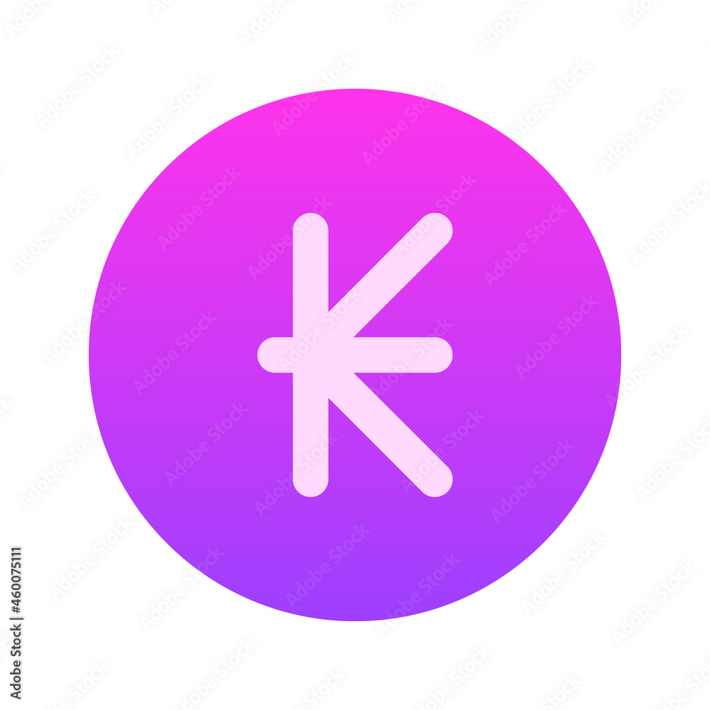 Illustration vector graphic icon of Laos Kip currency. Gradient Style Icon. Vector illustration isolated on white background. Perfect for website or application design.
