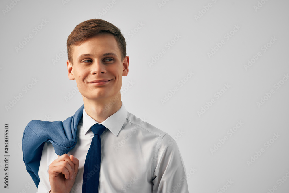 cheerful business man in shirt with tie manager office professional cheerful business man in shirt with tie manager office professional