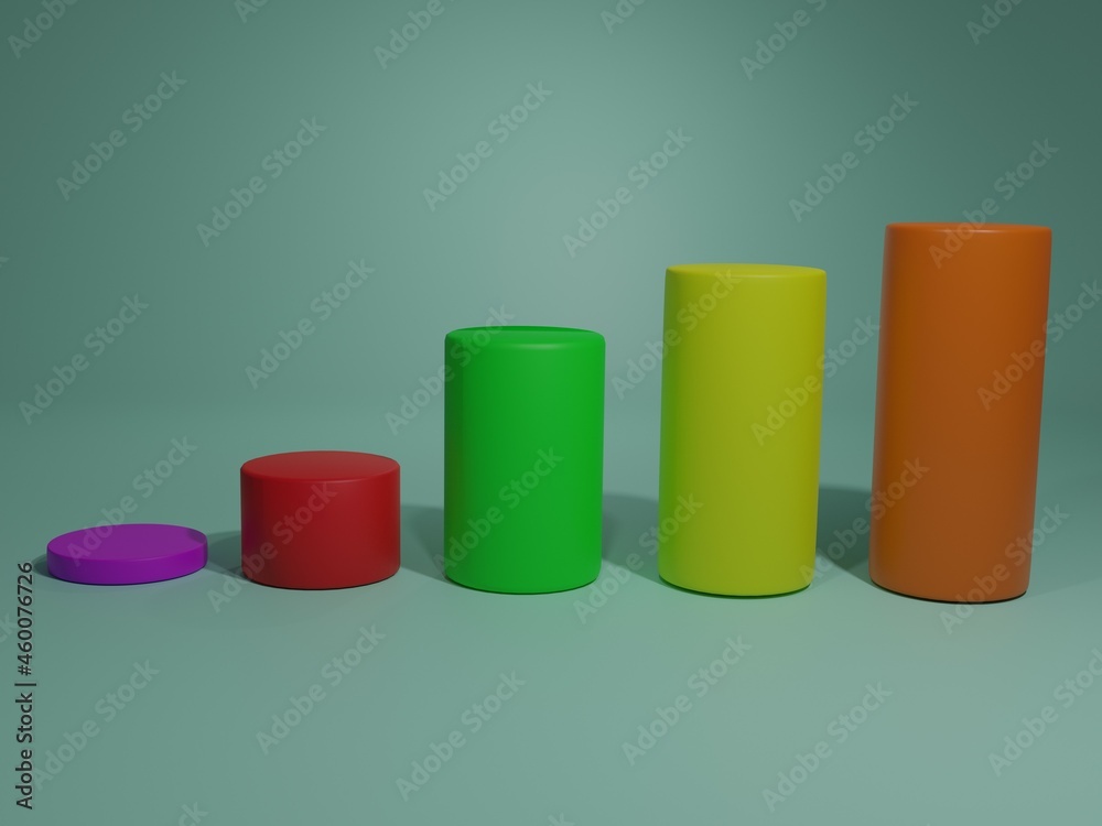 3D infographic graph with five step for Business 3D infographic graph with five step for Business