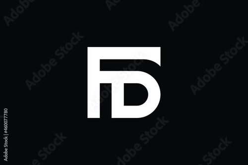 DF logo letter design on luxury background. FD logo monogram initials letter concept. DF icon logo design. FD elegant and Professional letter icon design on black background. F D DF FD