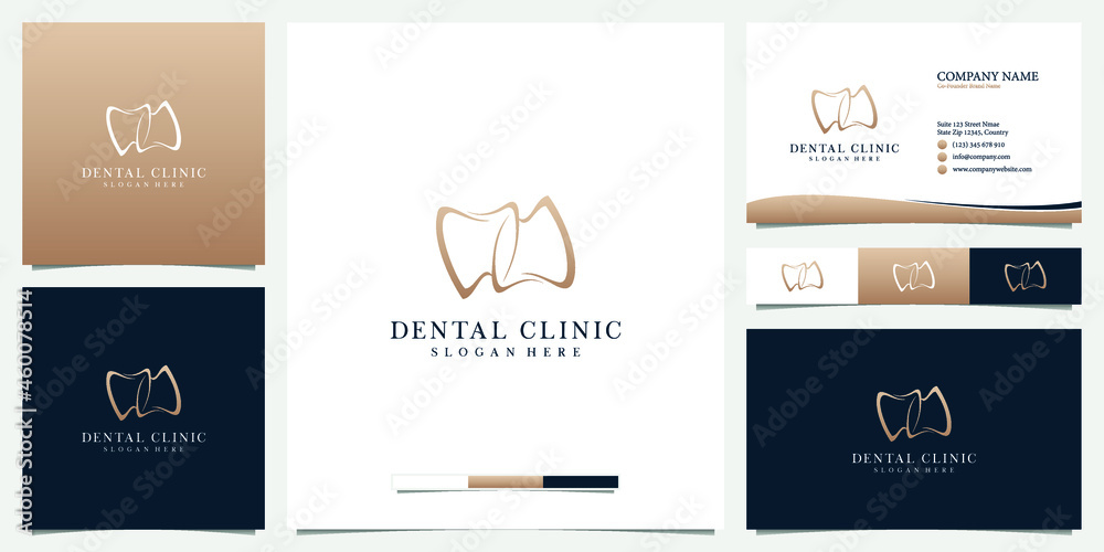 Dental logo with business card Stock Vector | Adobe Stock